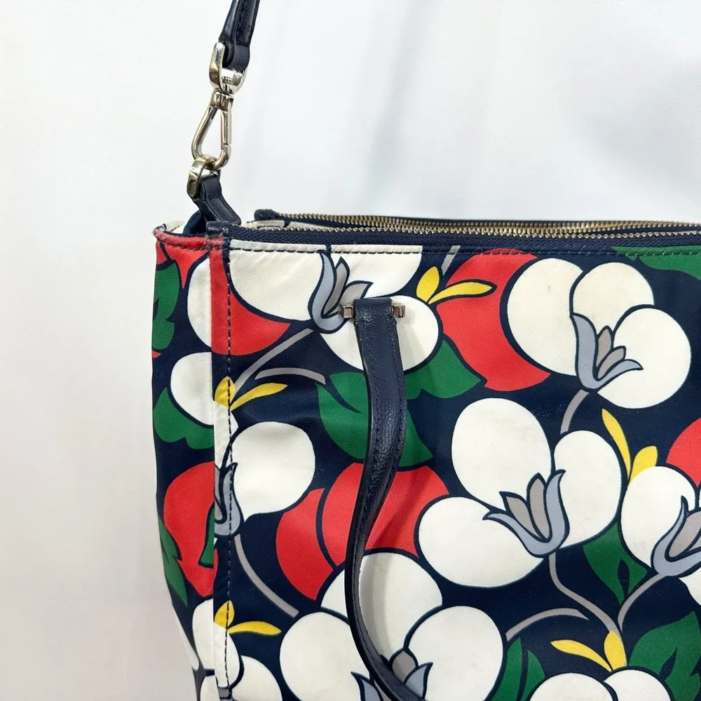 Kate Spade Dawn Breezy Floral Medium Satchel Handbag Purse Crossbody Bag